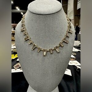 Brand New ZARA gold Rhinestone necklace Stylish layering Jewelry Princess